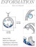wholesale 925 Sterling Silver Ocean Wave Dolphin Pendant Necklace for Women Girls Surfer Gifts-0-3