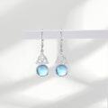 wholesale 925 Sterling Silver Blue Moonstone Triquetra Drop Earrings-0-1