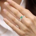 wholesale 925 Sterling Silver Heart Shaped Green Zircon Ring-0-4