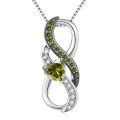 wholesale  925 Sterling Silver White Gold Plated Heart Birthstone Necklace with Infinity Symbol for Women, Hypoallergenic Romantic Jewelry Gift-0-0