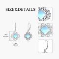 wholesale 925 Sterling Silver Filigree Blue Moonstone Square Drop Dangle Earrings for Women-0-1