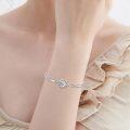 wholesale 925 Sterling Silver Infinity Triangle Crystal Bangle One Day at A Time Sobriety Gift for Women-0-5