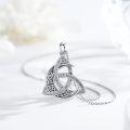 wholesale 925 Sterling Silver Celtic Knot Moon Pendant Necklace with Cubic Zirconia Stones for Women and Men-0-2