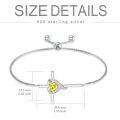 TOUPOP Sterling Silver Citrine Cross Bracelet November Birthstone Jewelry-0-4