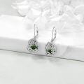 wholesale 925 Sterling Silver Tree Of Life Drop Earrings Wholesale With Green Stone-0-50