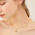 wholesale 14K Gold Dainty Mother & Child in Crescent Moon Pendant Necklaces Gifts for Women-0-1