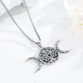 wholesale 925 Sterling Silver Celtic Tree of Life with Moonstones & Abalone Shell Pendant Necklace for Women Men s 48cm Chain Length-0-1
