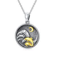wholesale 925 Sterling Silver Dolphin Mother & Child Pendant Necklaces for Women Girl's Gift Jewelry-Dolphin-2
