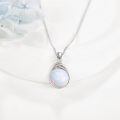 wholesale 925 Sterling Silver Pink Rose Quartz Teardrop Pendant Necklace-0-17