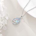wholesale 925 Sterling Silver Moonstone Axolotl Pendant Necklace for Women-0-3