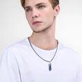 wholesale 925 Sterling Silver Skull With Blue Lapis Lazuli Crystal Pendant Necklace-0-1