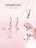 wholesale 925 Sterling Silver Flamingo Drop Earrings Wholesale With Pink Crystal Details-0-1