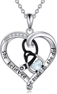 wholesale 925 Sterling Silver She Believed So She Did Heart Necklace-02 Feb-Amethyst