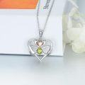 wholesale 925 Sterling Silver Peridot and Rose Gold Heart Pendant Necklace for Women Gifts-0-3