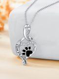 wholesale 925 Sterling Silver & Stone Pet Cremation Jewelry - Customizable Urn Pendant Necklace for Ashes, Hair, or Keepsakes - 18 Adjustable Chain-0-3