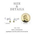 wholesale 925 Sterling Silver Cat Drop Earrings Platinum Plated Yellow Crystal For Women-0-2