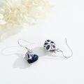 wholesale 925 Sterling Silver Heart-Shaped Blue Crystal Unicorn Drop Earrings-0-4