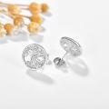 wholesale 925 Sterling Silver Cubic Zirconia Tree of Life Stud Earrings for Women-0-1