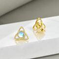 wholesale 925 Sterling Silver Moonstone Triquetra Stud Earrings - Celtic Knot Design Hypoallergenic Triskele Jewelry for Women Girls Gifts-0-3