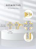 wholesale 925 Sterling Silver Cross Stud Earrings with Cubic Zirconia - Religious  for Her-0-1
