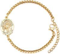 wholesale 925 Sterling Silver & Gold Plated St Christopher Medal Charm, , Travel Protection Jewelry Gift for Men Women-St Christopher