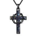 wholesale 925 Sterling Silver Labradorite Stone Cross & Crown Of Thorns Pendant Christian Jewelry For Men/Women-0-18