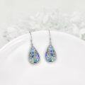wholesale 925 Sterling Silver Teardrop Abalone Shell Dragonfly Tree of Life Dangle Earrings for Women-0-4
