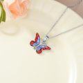wholesale 925 Sterling Silver Purple & Yellow Enamel Butterfly Pendant Necklace for Women Gifts-0-20