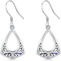 wholesale 925 Sterling Silver Abalone Shell Teardrop Dangle Earrings for Women Gifts-Drop