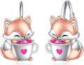 wholesale 925 Sterling Silver Fox Cup Heart Stud Earrings  for Women Girls-0-0