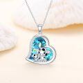wholesale 925 Sterling Silver Mom Heart Shape Animal Pendant Necklaces for Women Girls Family Love Gift-0-127