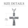 wholesale 925 Sterling Silver Gothic Skull Cross Pendant Necklace Celtic Knot Oxidized Chain-0-5