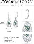wholesale 925 Sterling Silver Teardrop Green Moss Agate Bohemian Filigree Dangle Earrings Gift for Her-0-4