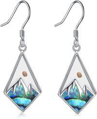 wholesale 925 Sterling Silver Mountain Abalone Shell Drop Earrings - Christian Gifts for Moms-Mustard Seed Hooks Earrings
