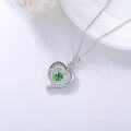 wholesale 925 Sterling Silver Green Crystal Infinity Heart Pendant Necklace for Women Wife Her Gift-0-2