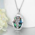 wholesale 925 Sterling Silver St. Jude Pendant with Abalone Shell and Crosses on 3mm Cable Chain - Protect Us Charm Necklace for Men Women Boys Girls (Silver)-0-1
