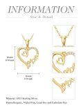 TOUPOP 14K Gold Crystal Mom Necklace For Women Mother Daughter Gifts-0-3