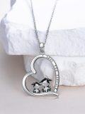 wholesale 925 Sterling Silver Heart-Shaped Love You Forever Highland Cow Pendant Necklace for Women's Gifts-0-2