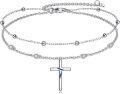 wholesale 925 Sterling Silver Christian Baptism Double Chain Cross Ankle Bracelet-0-1