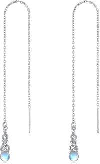 wholesale 925 Sterling Silver Moonstone & Turquoise Celtic Drop Earrings-Filigree