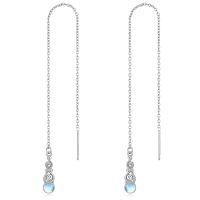 wholesale 925 Sterling Silver Moonstone Dangle Earrings Wholesale With Swirl Design-Filigree