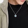 wholesale  Turquoise Stone Compass Pendant Necklace with 925 Sterling Silver Chain-0-3