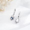 wholesale 925 Sterling Silver Blue Crystal Cow Stud Earrings for Sensitive Ears-0-2