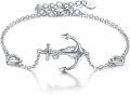wholesale 925 Sterling Silver Infinity Anchor Heart Adjustable Bracelet-0-0