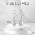 wholesale 925 Sterling Silver Blue Crystal Dolphin Drop Earrings for Women Girls Gift Boxed-0-4