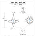 wholesale 925 Sterling Silver Moonstone Celtic Witch Knot Cross Pendant Necklace Wiccan Jewelry-0-3