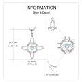wholesale 925 Sterling Silver Celtic Cross Moonstone Pendant Necklace Platinum Plated For Women-0-3