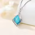 TOUPOP 925 Sterling Silver Gemstone Pendant Necklace For Women-0-3