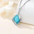 TOUPOP 925 Sterling Silver Gemstone Pendant Necklace For Women-0-3