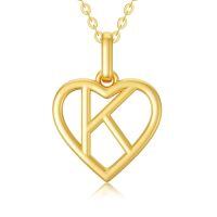 wholesale 14k Gold Heart Pendant Necklace Wholesale With Initial S-K